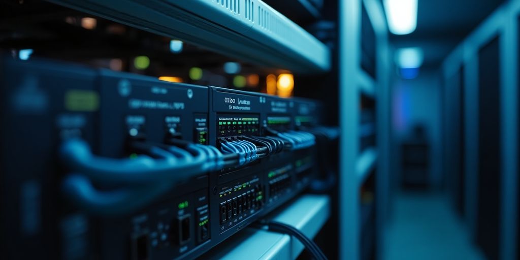 Cisco IDP/IPS network security hardware in a server room.